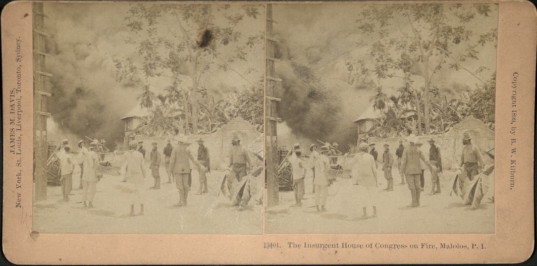 The Insurgent House of Congress on Fire, Malolos, P. I.